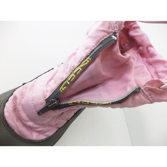 KEEN GREY NUBUCK PINK NYLON WATERPROOF WINTER SNOW ANKLE BOOT YOUTH EUR 38 US 5M - Picture 9 of 9